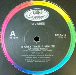 画像1: Tavares / It Only Takes A Minute (Extended Remix) 12TAV 2 【中古レコード】1486B