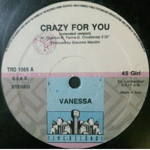 画像: Vanessa / Crazy For You 穴 (TRD 1069) 【中古レコード】1724B ★