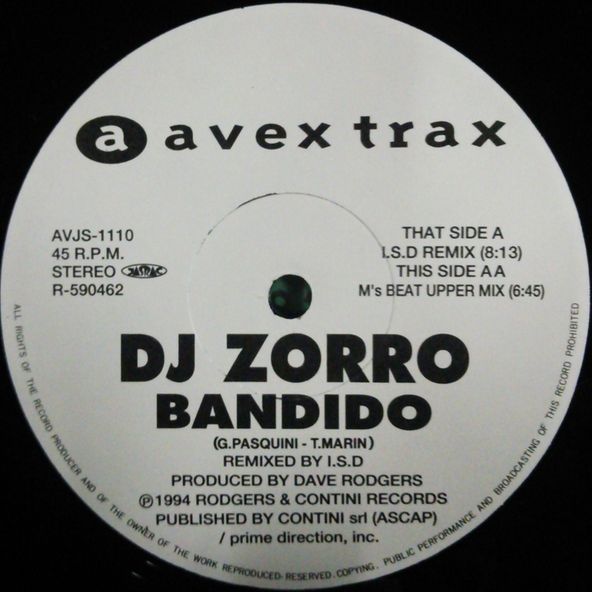 DJ ZORRO / BANDIDO (I.S.D REMIX) 【中古レコード】 2901 - MEGA-MIX