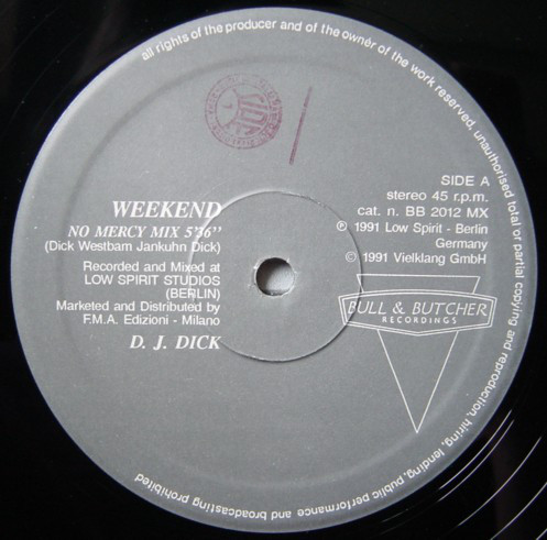 画像1: D. J. Dick – Weekend (BB 2012 MX) 【中古レコード】 2924B