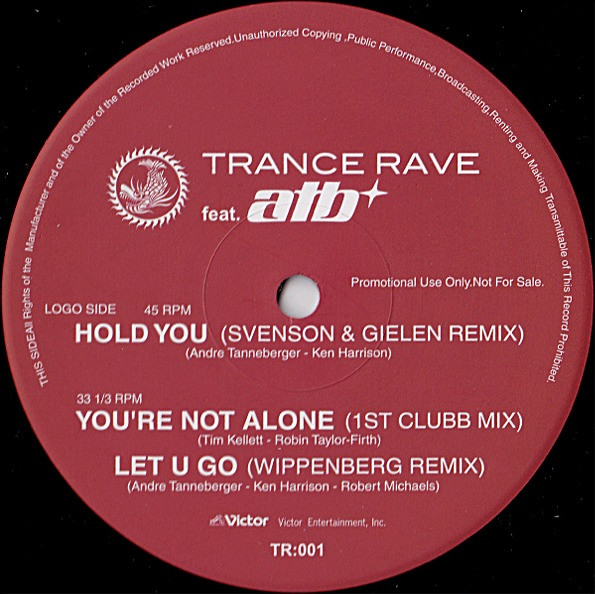 画像1: $ ATB – Trance Rave feat. ATB (TR:001) Hold You (Svenson & Gielen Remix)【中古レコード】交渉アイテム YYY368-4789-2-2
