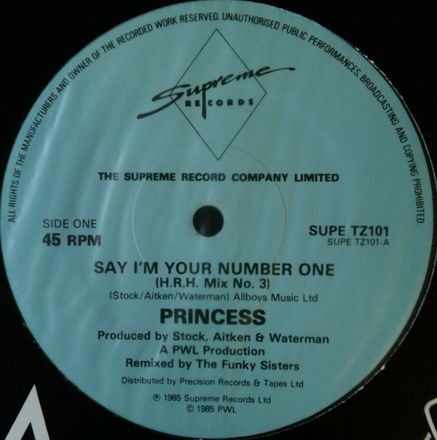画像1: Princess / Say I'm Your No. 1 (H.R.H. Mix No. 3) 【中古レコード】1492一枚 